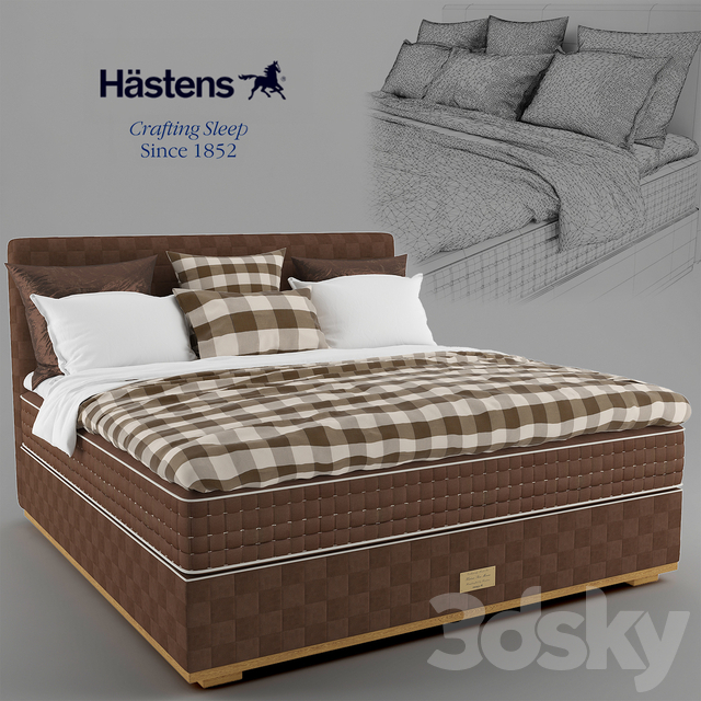 3d models Bed HASTENS BED + MATRESS + BEDCLOTHES