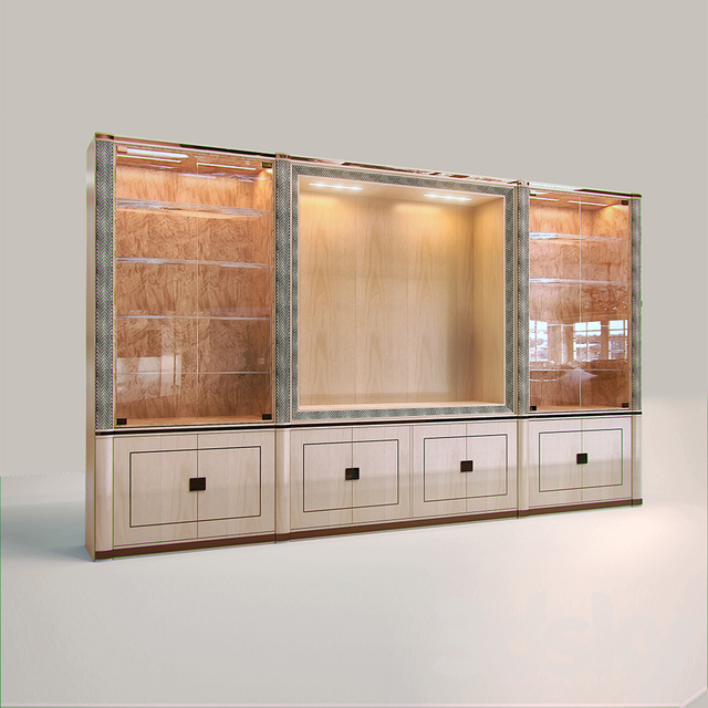 3d models: wardrobe & display cabinets - glass showcase - showcase