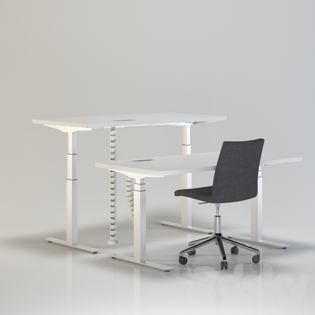 3d models: Office furniture  office table and chair