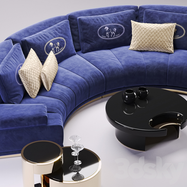 3d models: Sofa - Fendi Artu Round Sectional Sofa