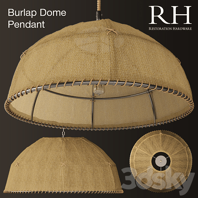 3d Models Ceiling Light Burlap Dome Pendant