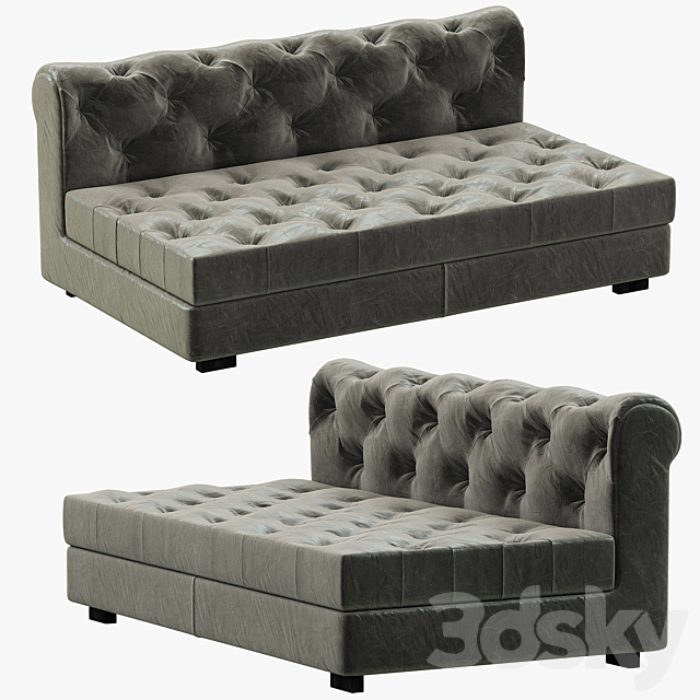Rh Modern Modena Chesterfield Leather, Leather Armless Sofa Bed