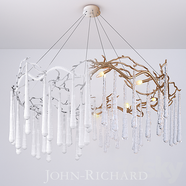 John Richard Brass And Glass Teardrop, Glass Teardrop Light Fixture