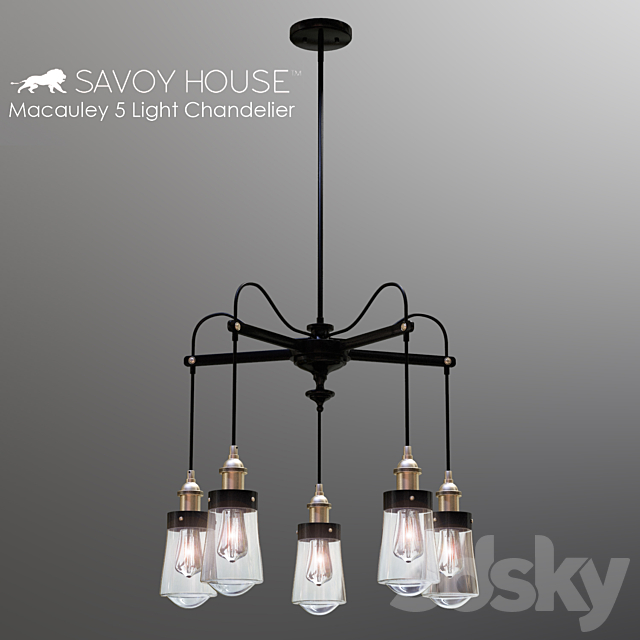 3d Models Ceiling Light Savoy House Macauley 5 Light Chandelier