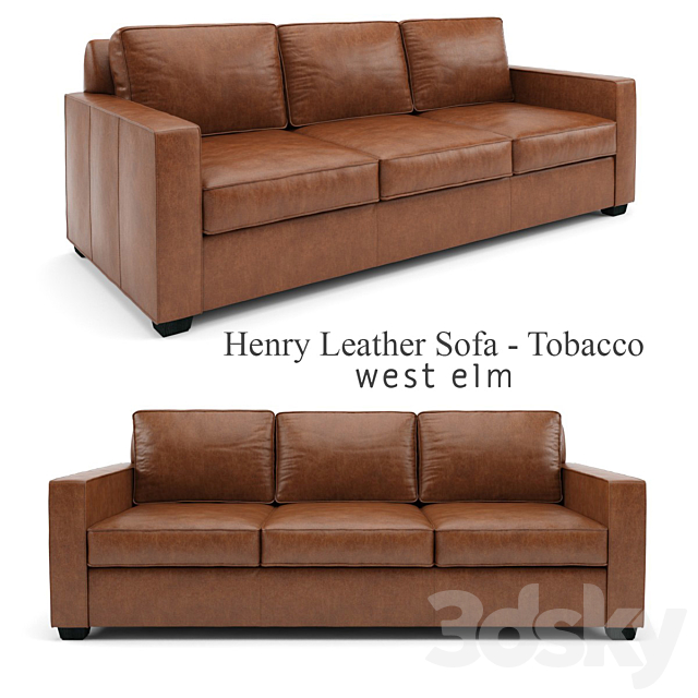 West Elm Henry Leather Sofa, West Elm Leather Sofa