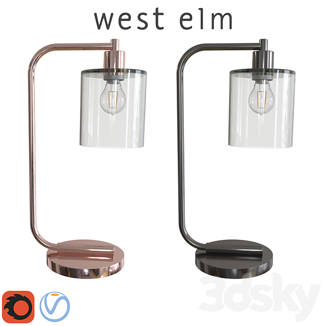 3d Models Table Lamp West Elm Lens, Lens Table Lamp West Elm