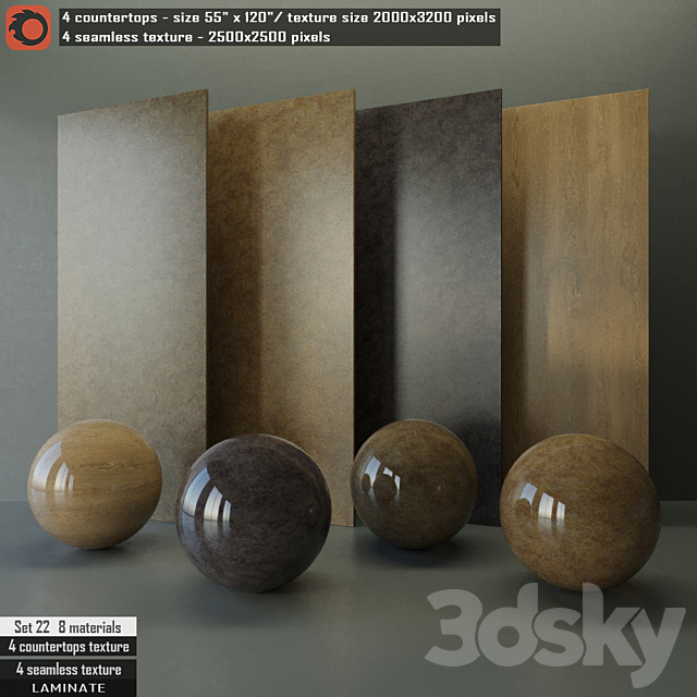 3d Models Stone Laminate Countertops Seamless Texture Set 22
