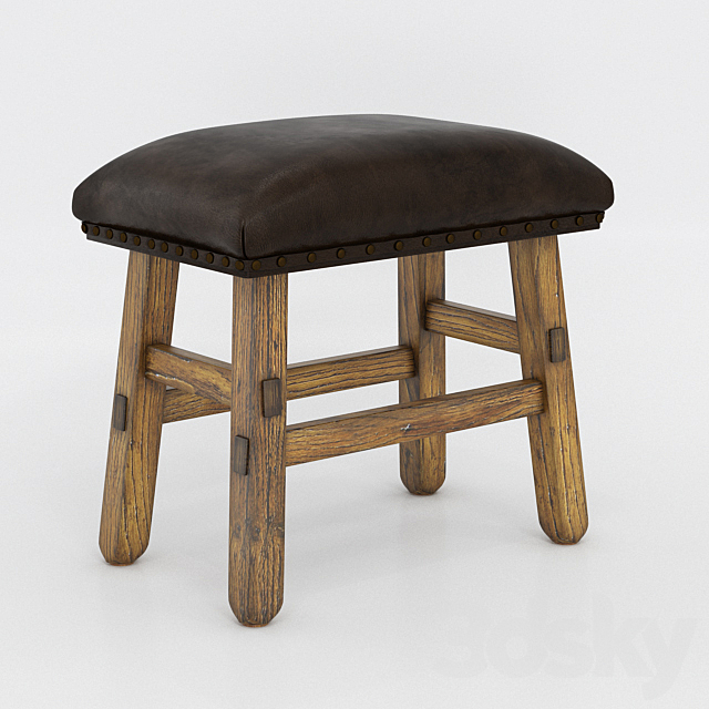 3d Models Chair Caden Leather Stool, Caden Leather Bench