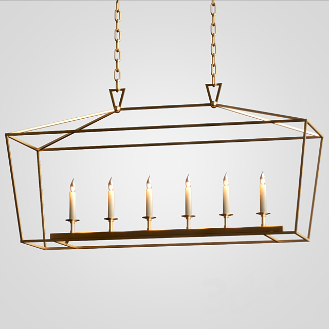 Linear Pendant Bronze RH chandelier - Pendant light - 3D Models
