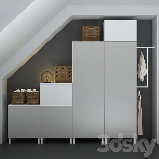 3d Models Wardrobe Display Cabinets The Combination Of Ikea Platsa Designer
