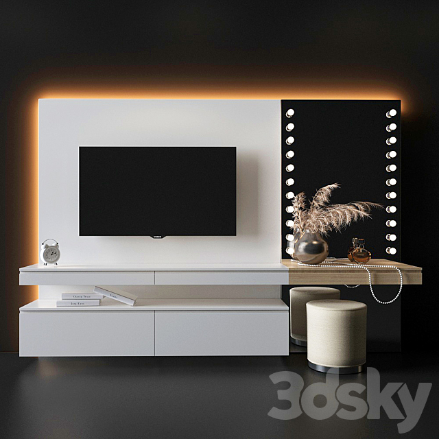 Source 2022 Latest designer wood panel 120 140 160 180 200cm tv cabinet dressing  table set on m.alibaba.com