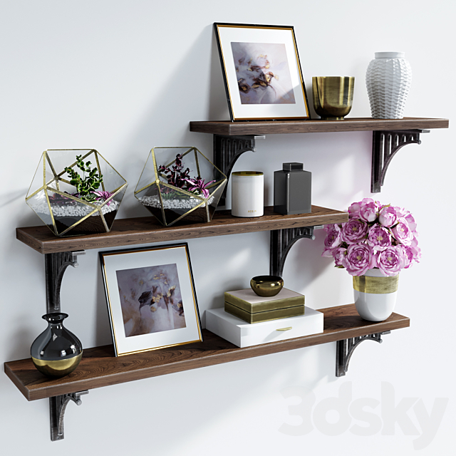 3d Models Decorative Set Shelf Pottery Barn Bridge Bracket