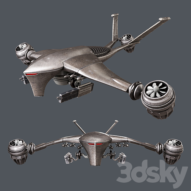 3d Models Miscellaneous Hunter Killer Drone - kiwi robot boy model hunter killer roblox