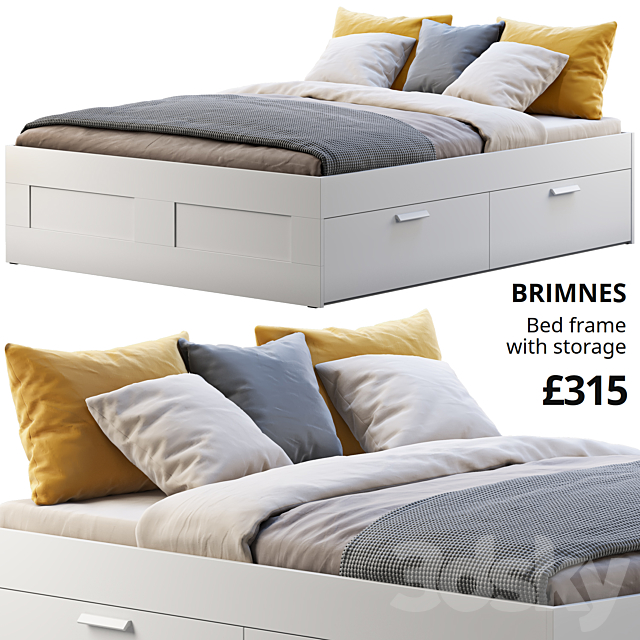 Ikea Brimnes 5 Bed 3d Models 3dsky, Ikea Brimnes Full Size Bed Frame With Storage