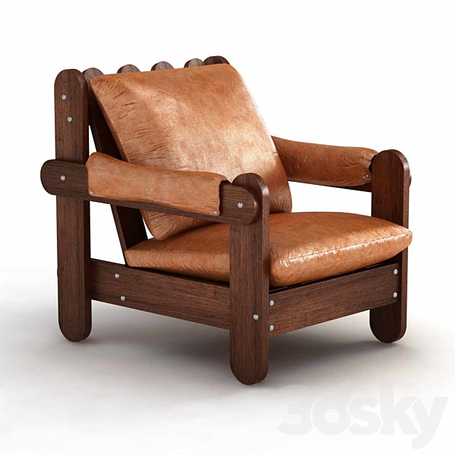 Arm Chair 3d Models, Vintage Leather Recliner