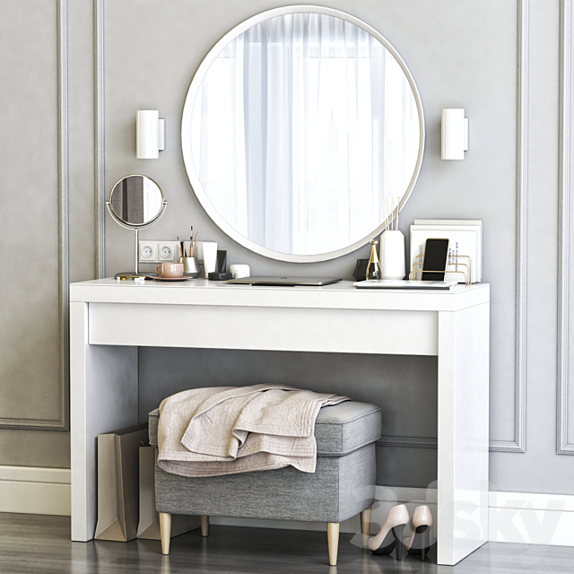 Ikea Malm Dressing Table With Langesund, Vanity Table With Mirror Ikea