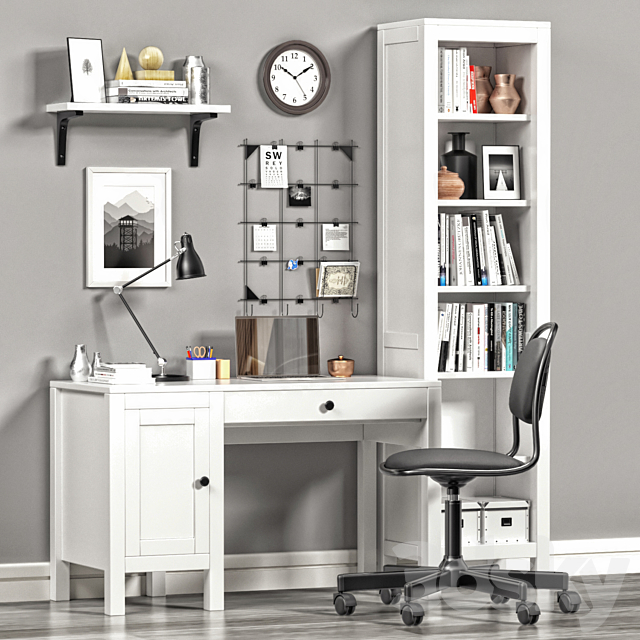 Ikea Hemnes Workplace And Bookcase, Office Desk With Bookcase