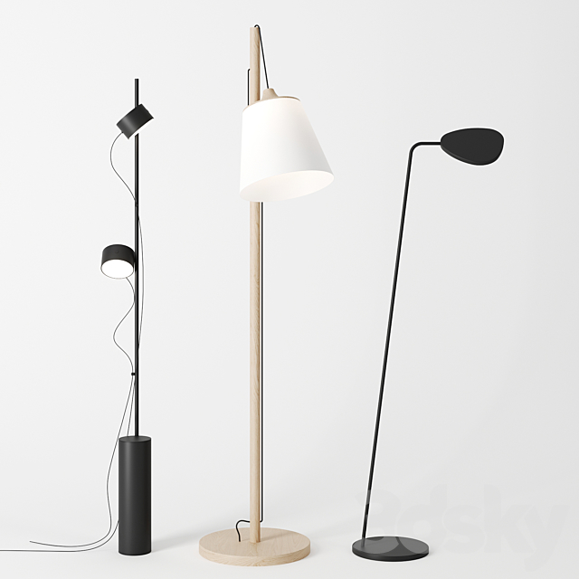 Floor Lamps By Muuto Lamp 3d, Warehouse Floor Lamp Black