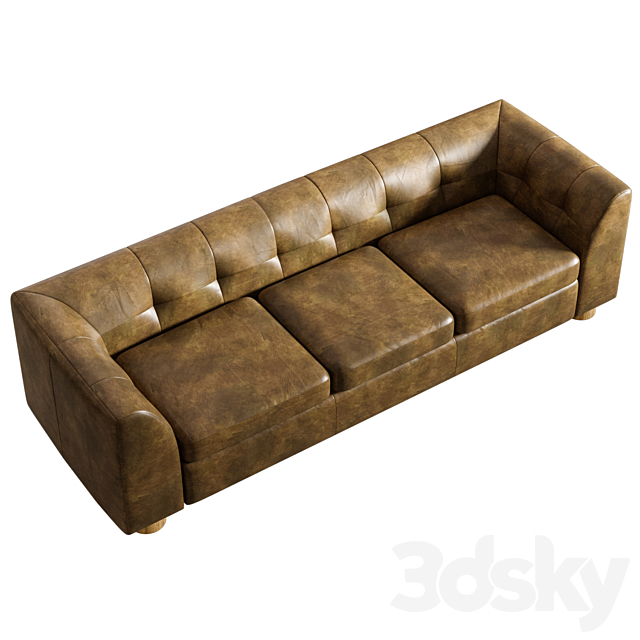 3d models Sofa Kotka Tobacco Tufted Leather Sofa