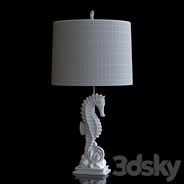 3d Models Table Lamp Seahorse, Silver Seahorse Table Lamp