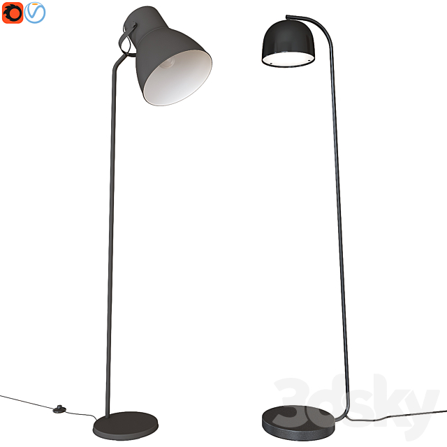 3d Models Floor Lamp A Set Of, Lamp Shades For Table Lamps Ikea