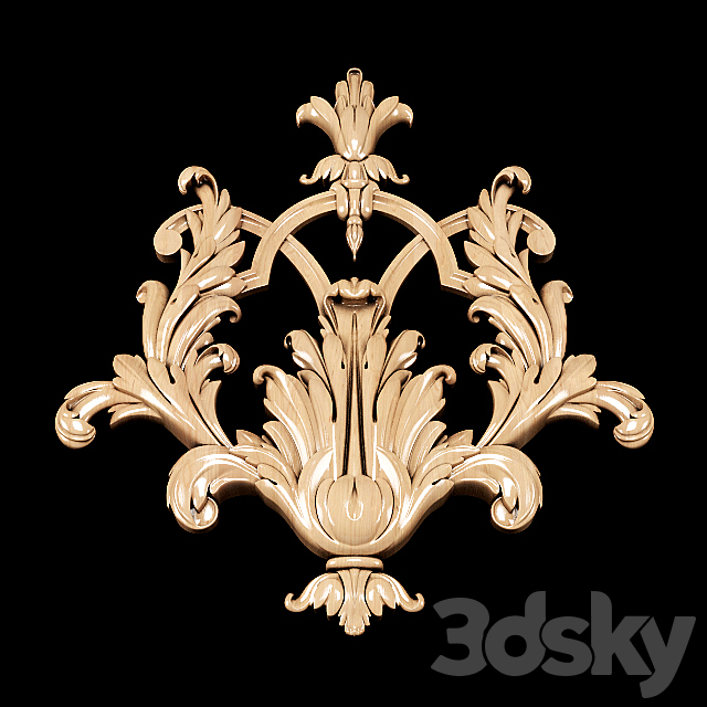 3d models: Decorative plaster - Baroque carving