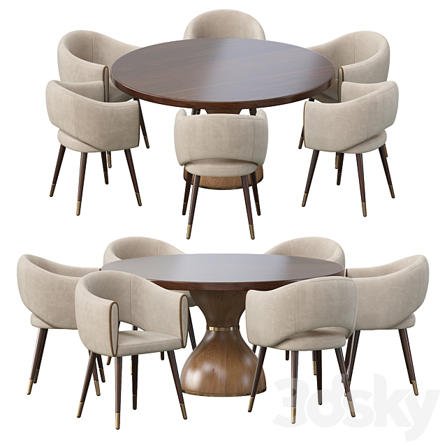 Grace Armchair And Point Reyes, Large Round Kitchen Table And Chairs