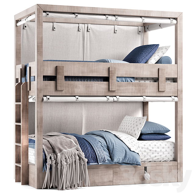 Rh Bennet Bed 3d Models 3dsky, Rh Bunk Beds