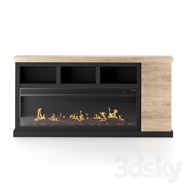3d Models Fireplace Tonnari 74 Tv, Haley Media Console Electric Fireplace