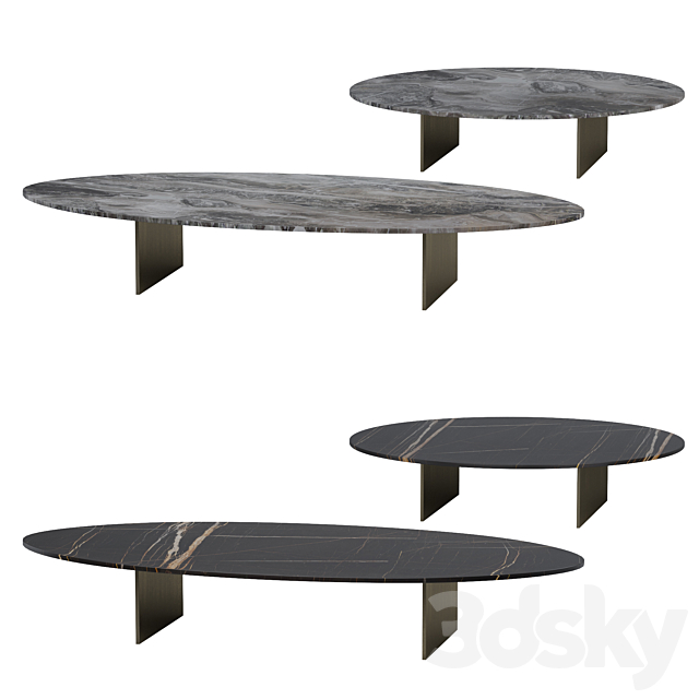 Linha coffee table round (Minotti) - Table - 3D Models