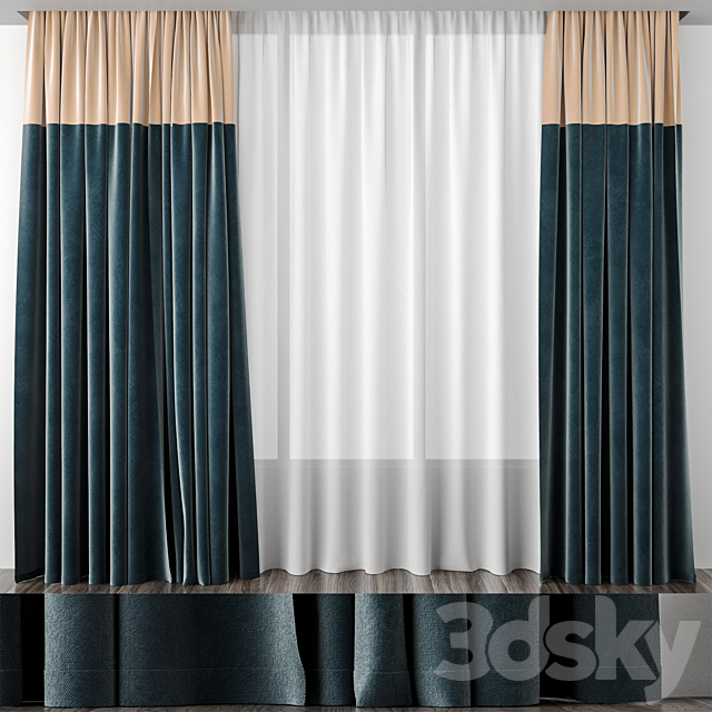3d Models Curtain Two Tone Curtains, Two Tone Curtains