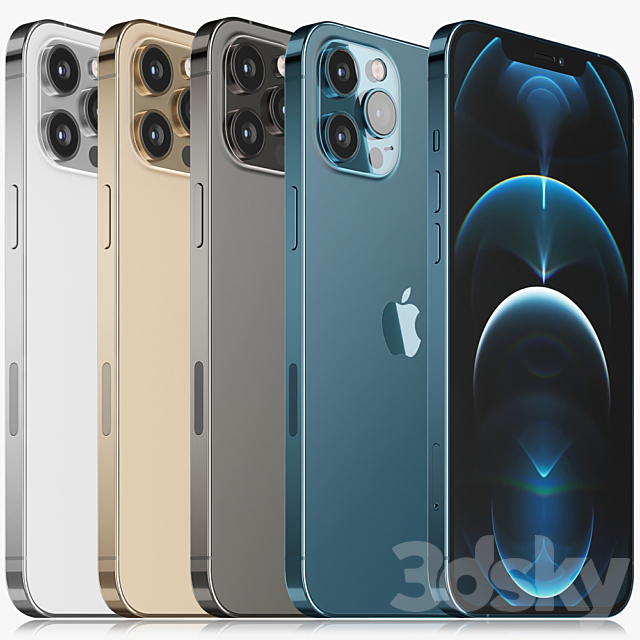 3d Models Phones Iphone 12 Pro Max All Colors