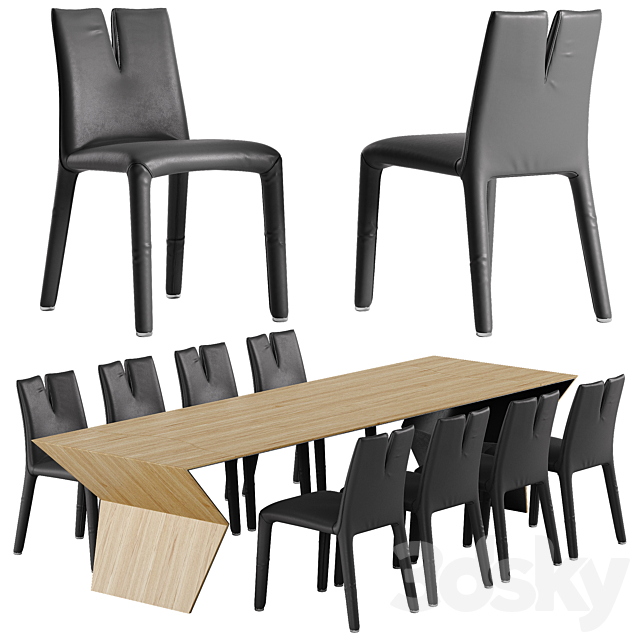 B Italia Cutter Chair Blitz Table Set, B Italia Dining Room Chairs