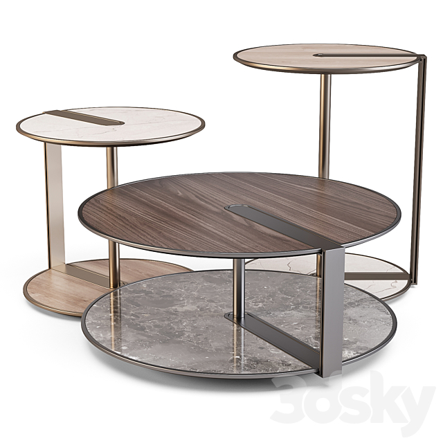 Giorgetti Meda: Clamp - Coffee and Side Tables - Table - 3D Models