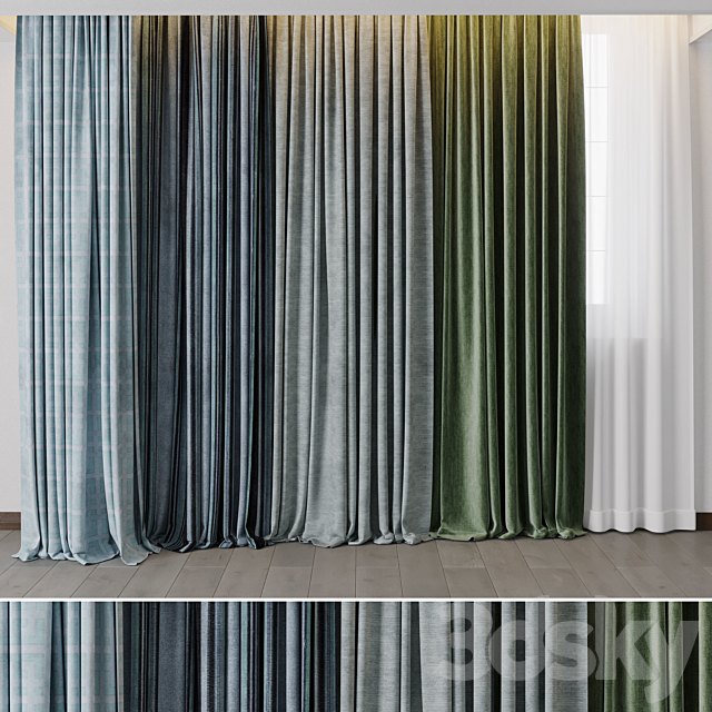 Hadi Curtains 40 Collection Of Green, Green Blue Curtains Color