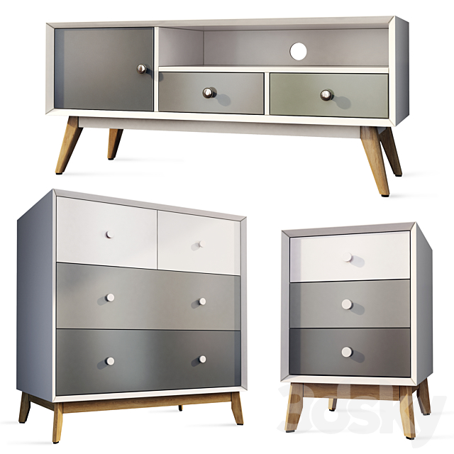 Chest Of Drawers And Bedside Table Orla, Dresser Bedside Table Set