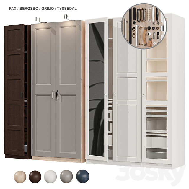 PAX IKEA wardrobe - Wardrobe  Display cabinets - 3D Models