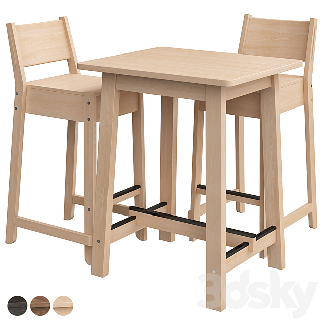 Set Ikea Table Chair 3d Models, Bar Style Table And Chairs Ikea