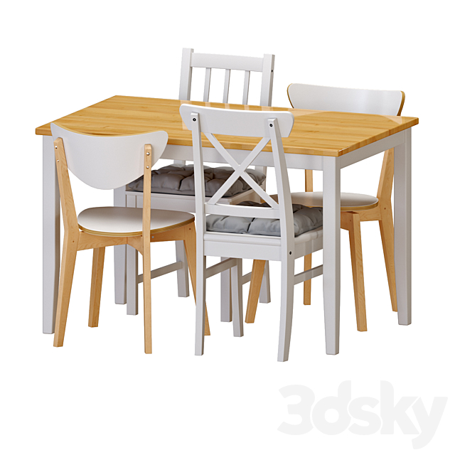 Ikea Lerhamn Table And Nordmyra Chair, Ikea Two Chair Dining Table