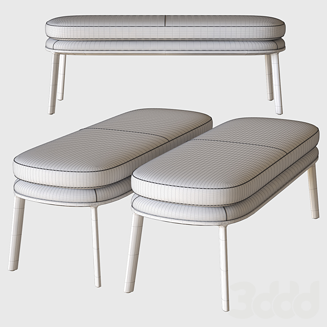 Bench Caratos Bandb Italia Другая мягкая мебель 3d Модель