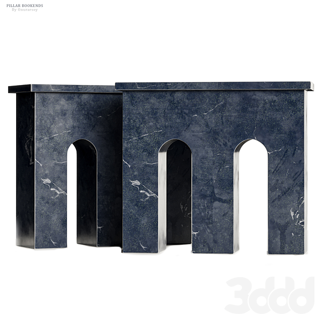 Crate & barrel - Pillar Marble Bookends and Books Decoration Set.