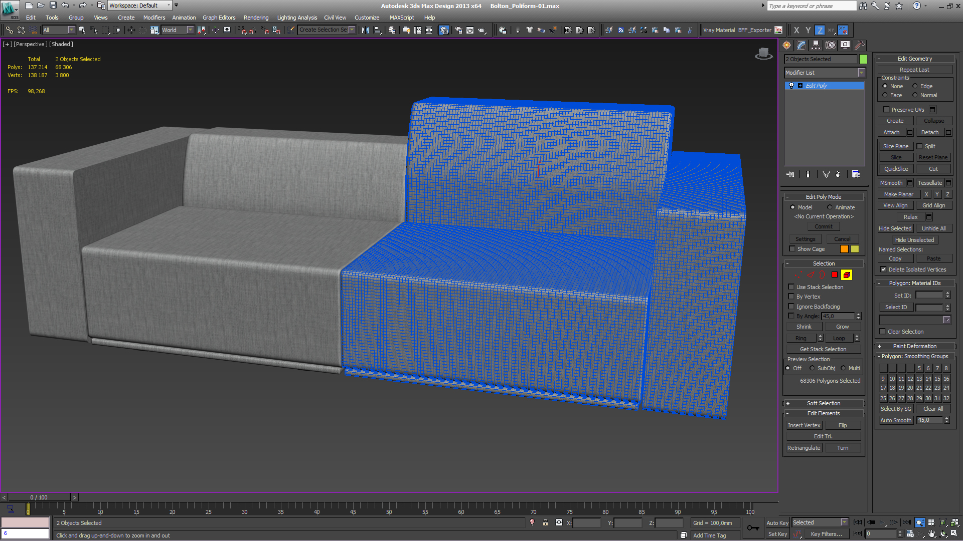 моделирование мягкой мебели в 3ds max